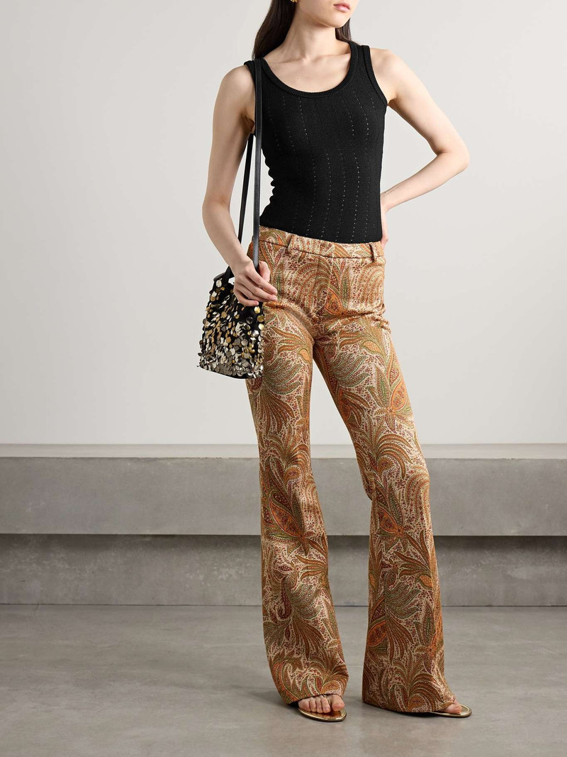 Etro Pointelle-knit silk-blend tank Black outlook