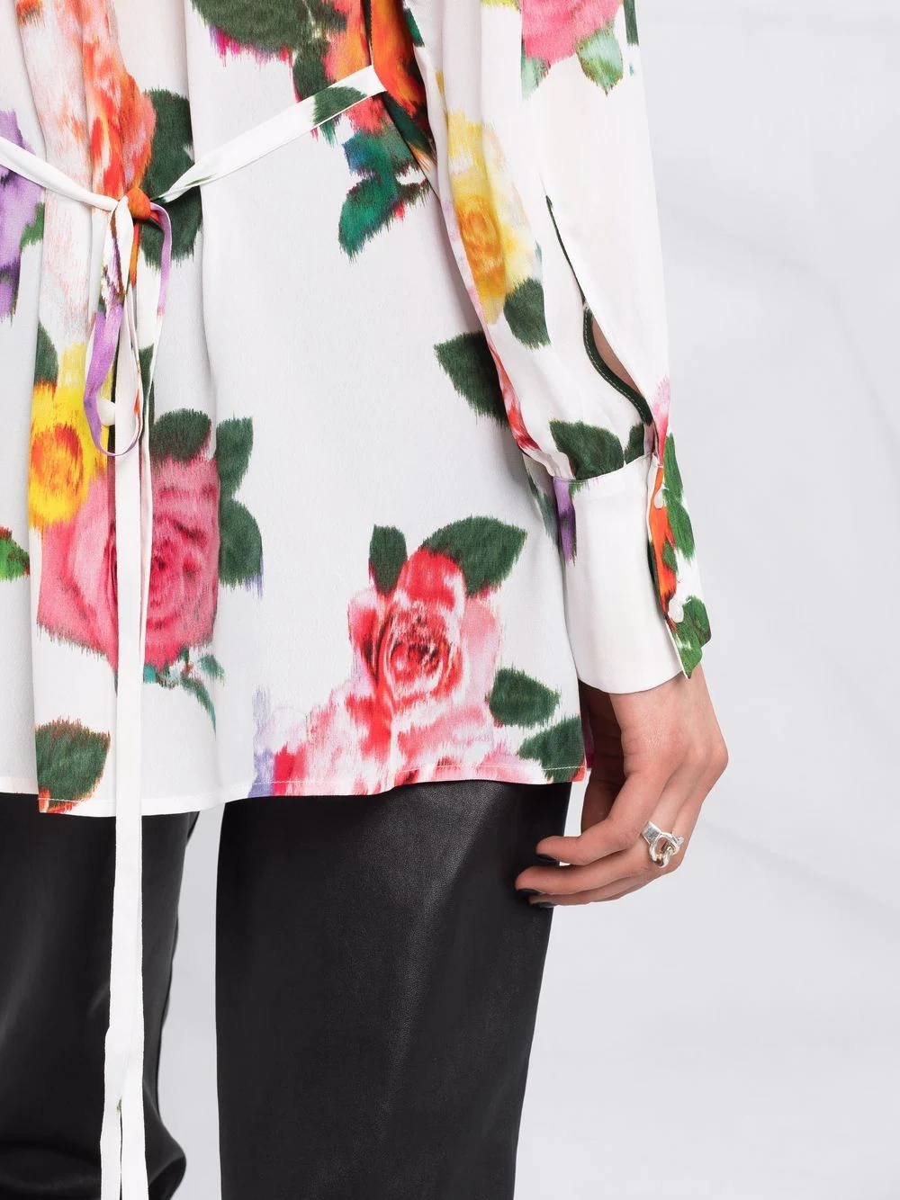 floral-print long-sleeved shirt - 3