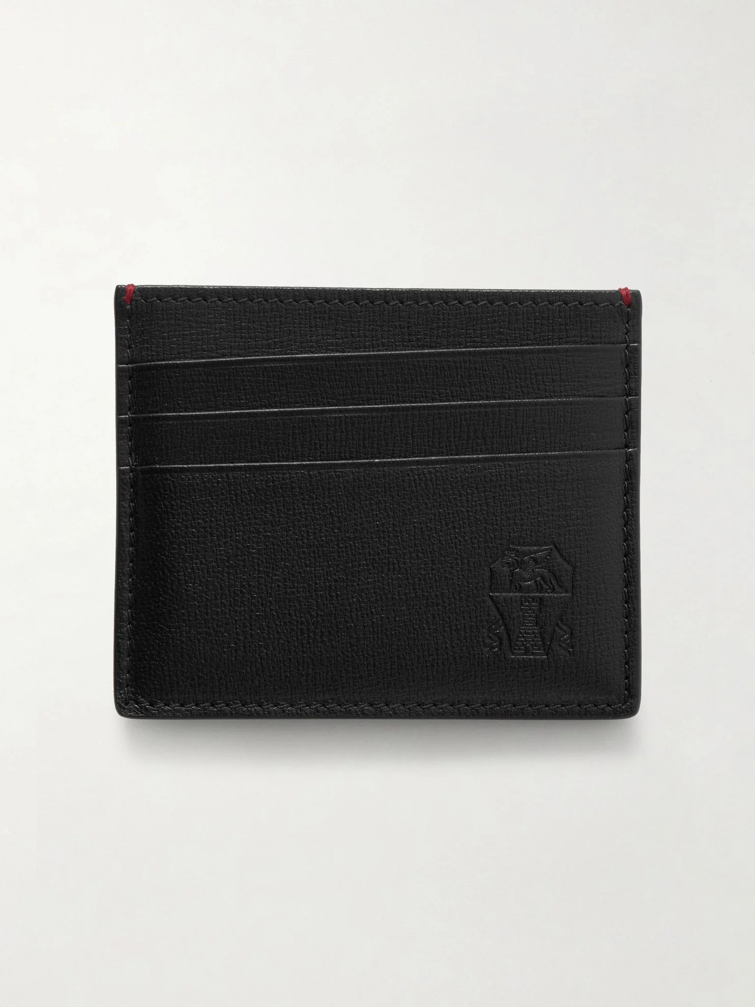 Pebble-Grain Leather Cardholder Black - 1