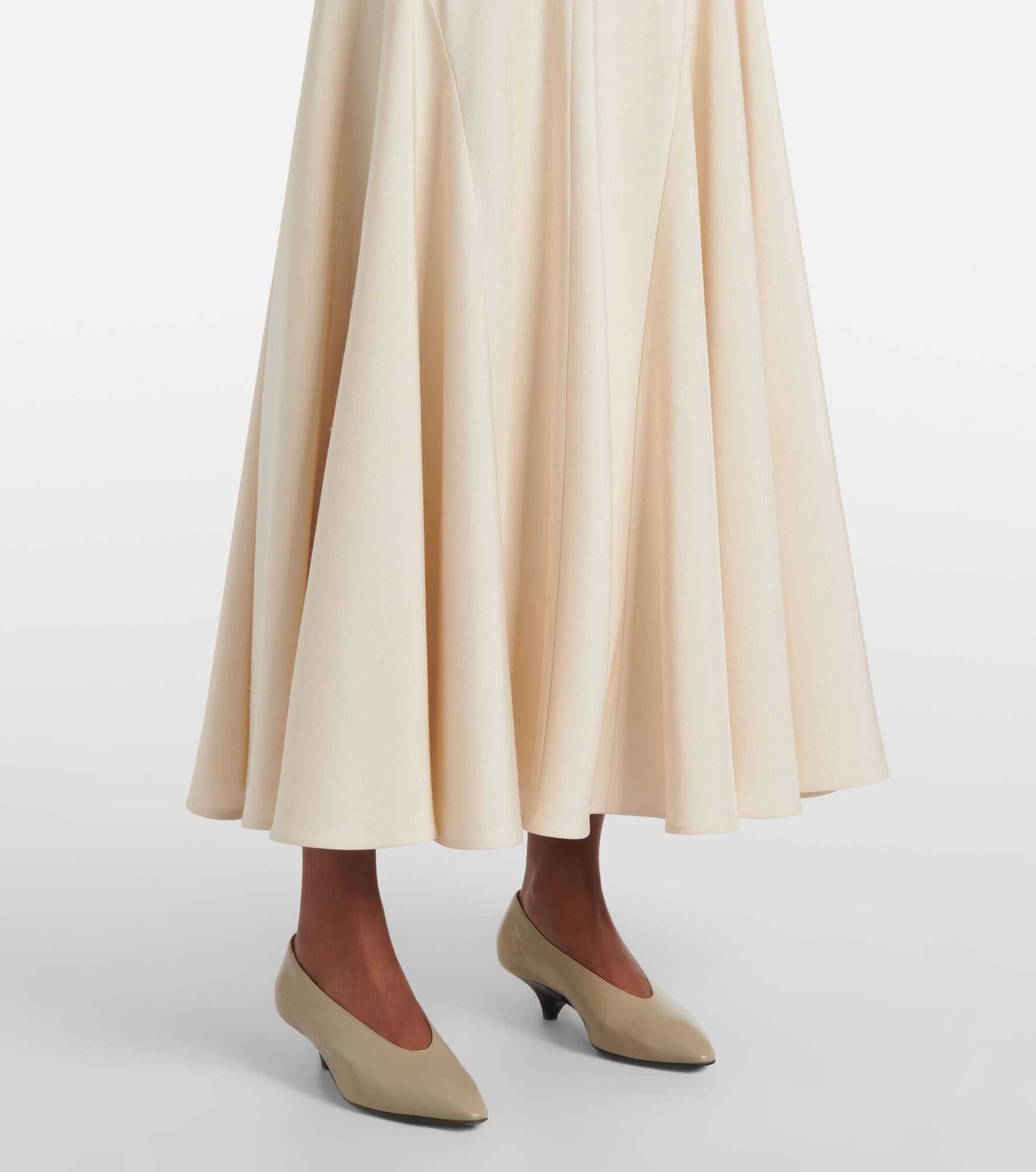 Giustina high-rise silk midi skirt - 5