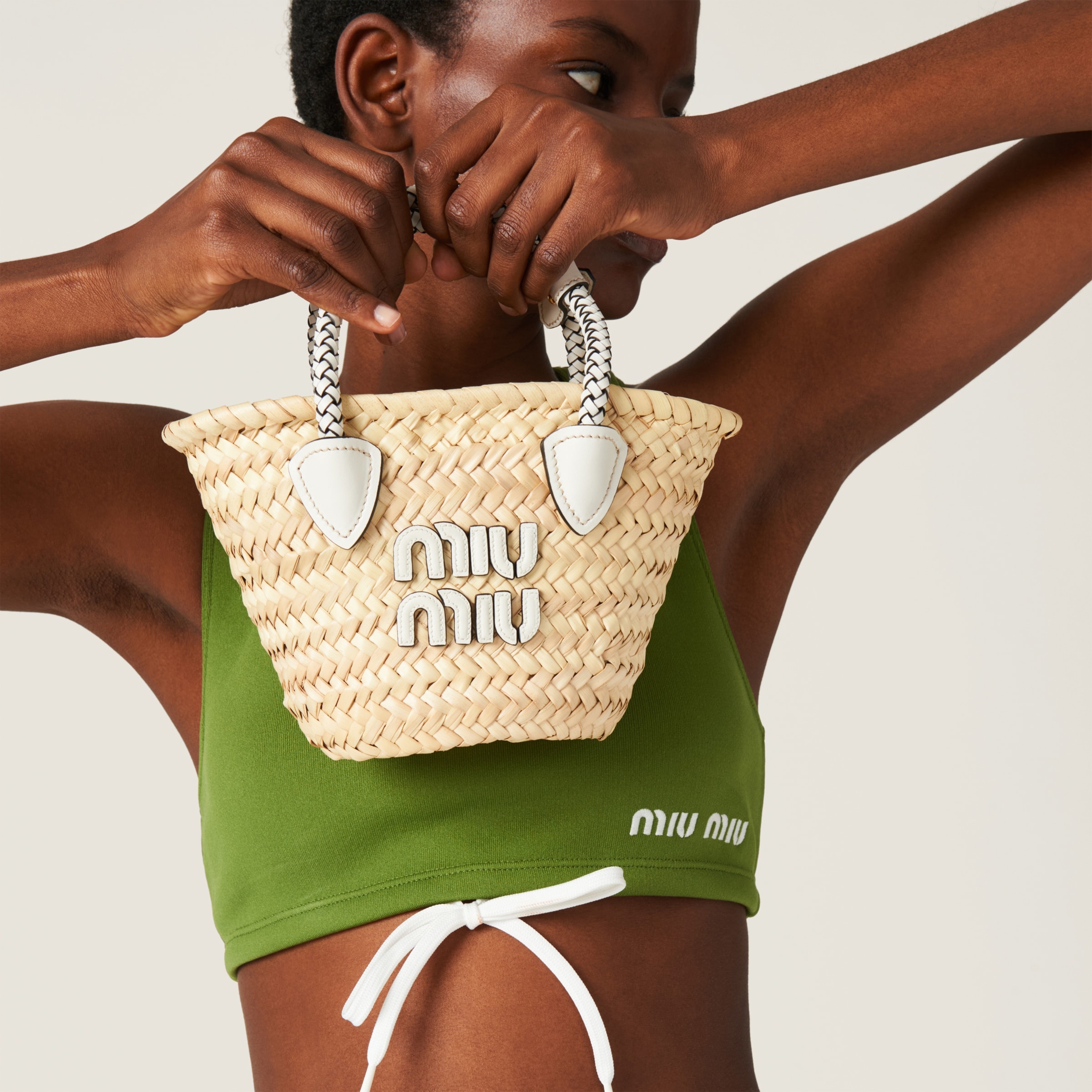 Woven fabric handbag - 2
