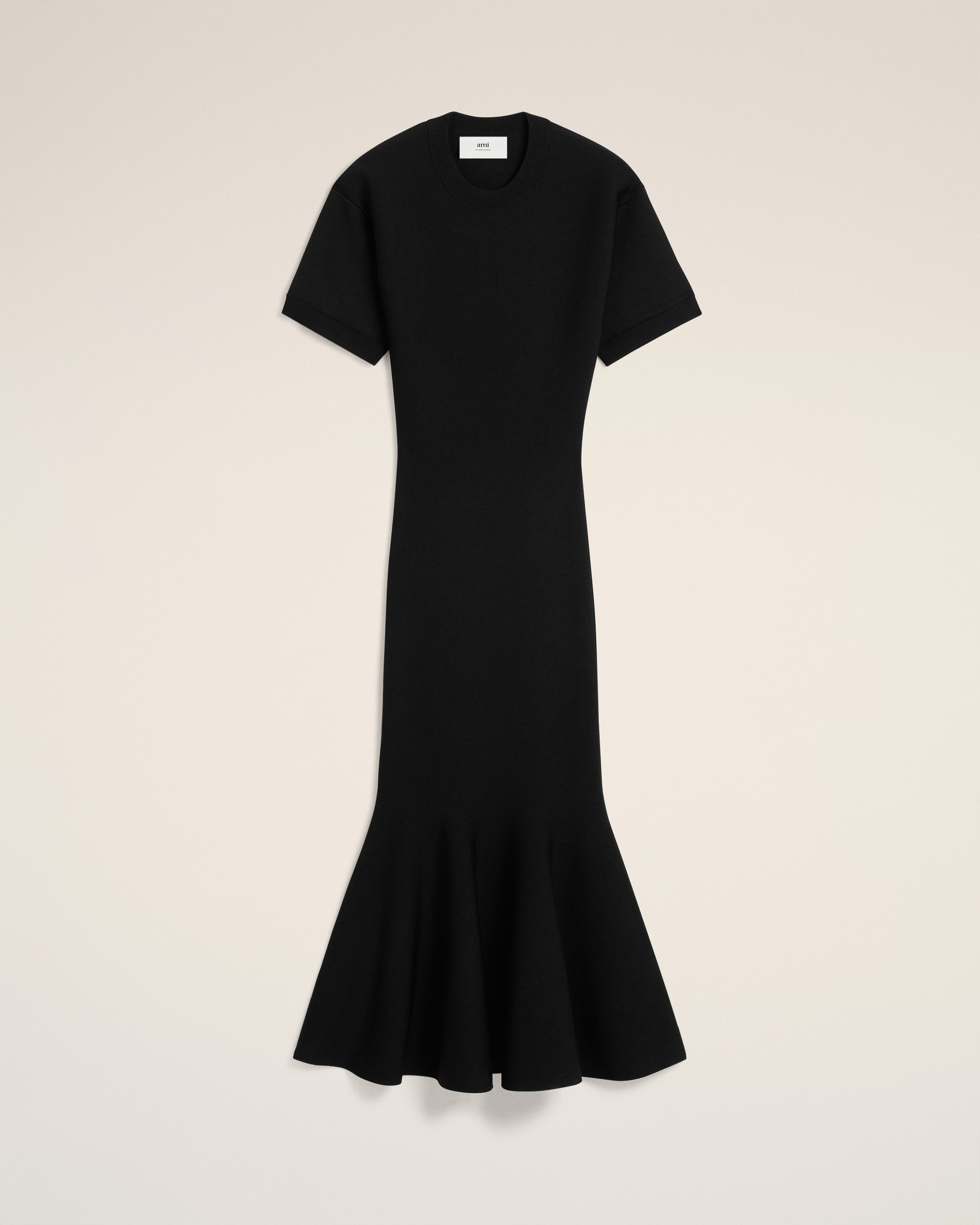 BLACK GODET DRESS - 2