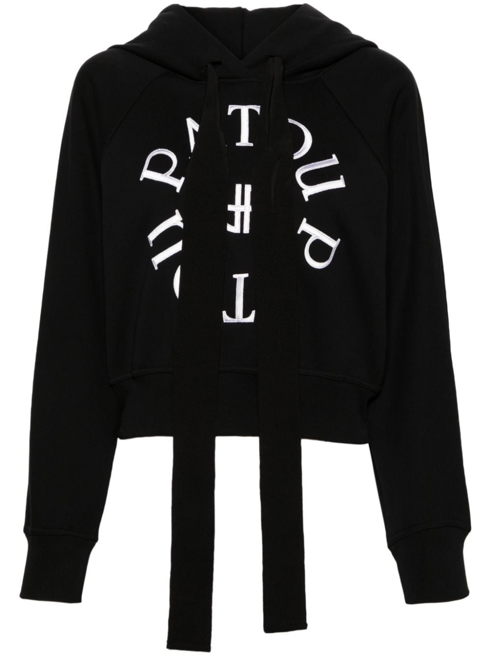 Medallion cotton cropped hoodie - 1