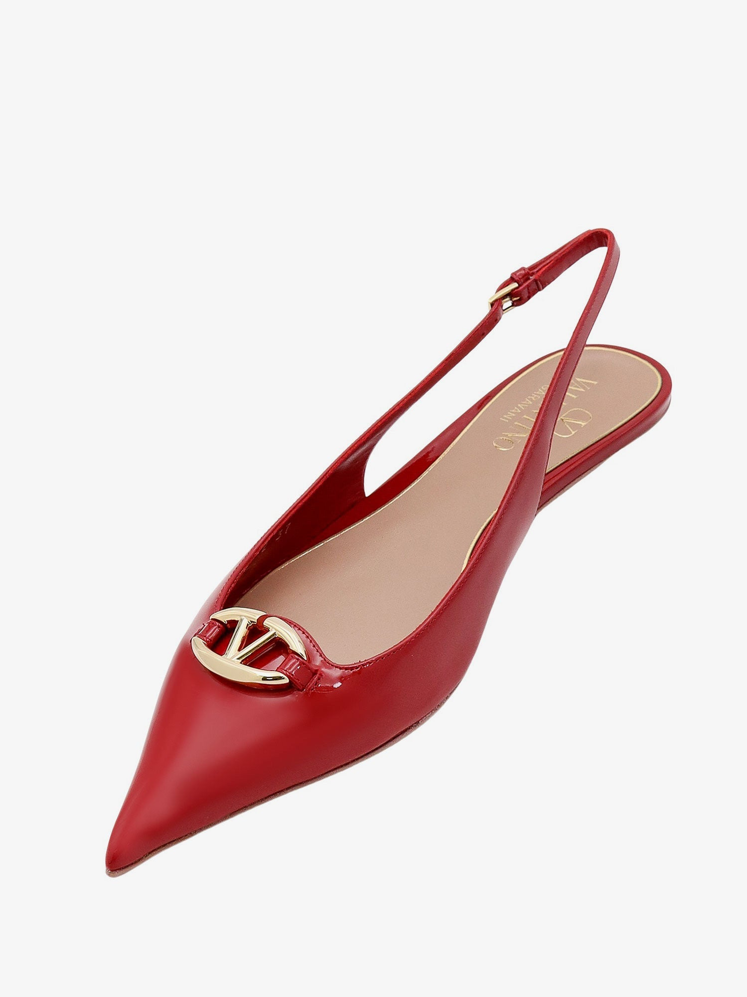 Patent Leather Slingback With Vlogo Signature Detail - 5