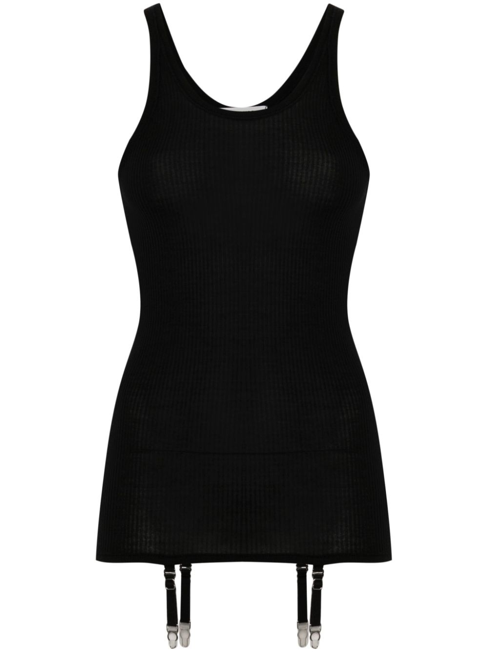 SEAMLESS TANK TOP WITH SUSPENDERS (GRANITE BLACK) - 1