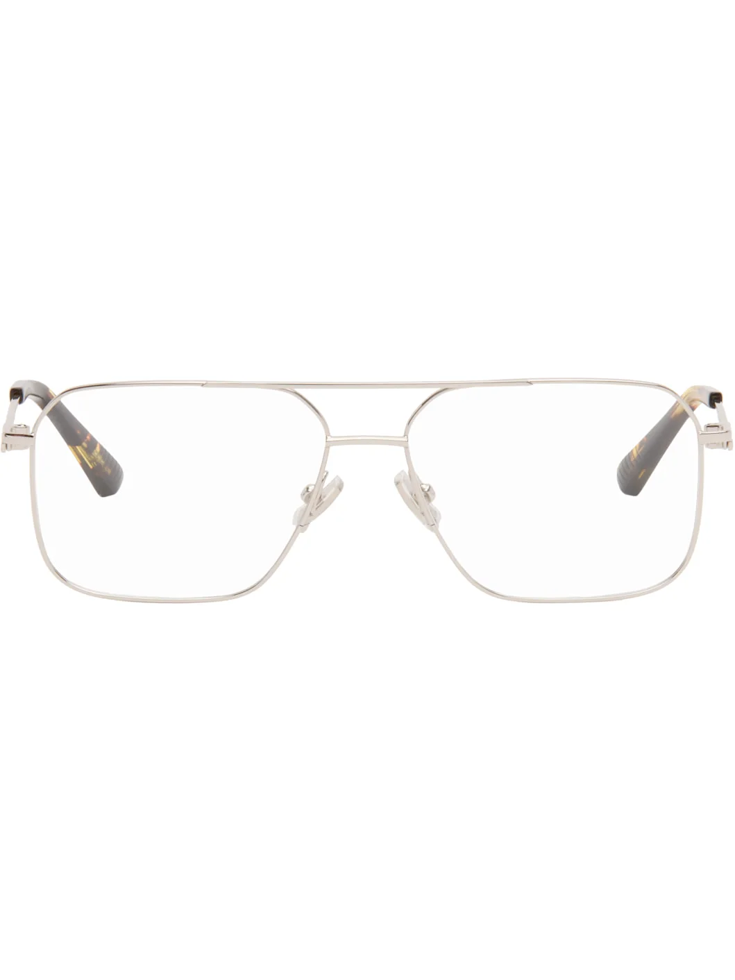 Silver Ribbon Split Optical Frame Glasses - 1