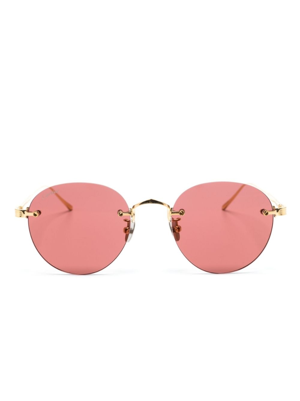 round-frame tinted sunglasses - 1