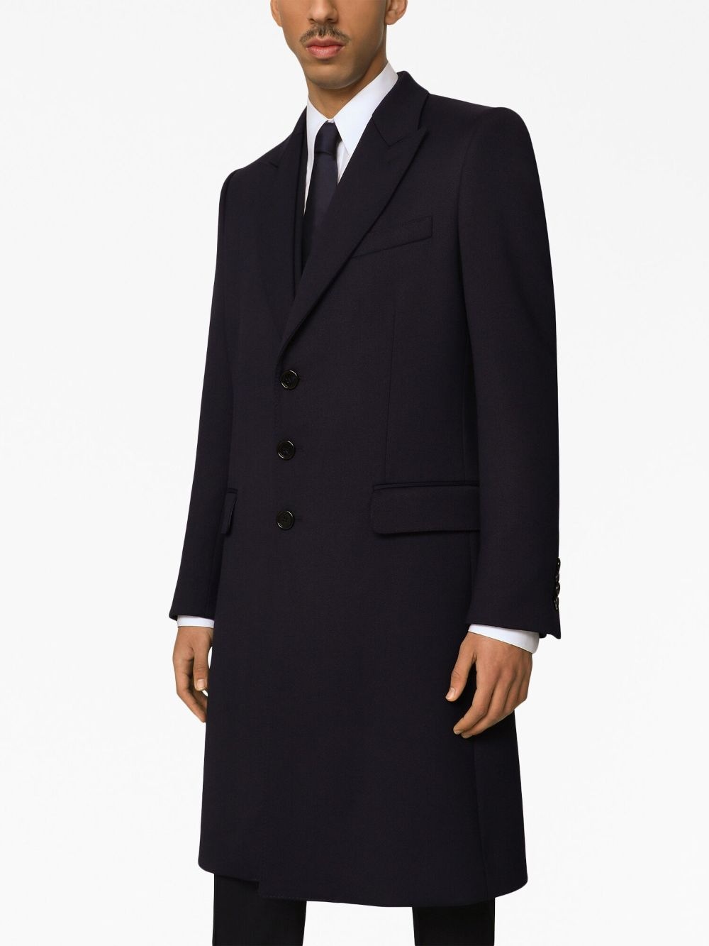 peak-lapels single-breasted coat - 5