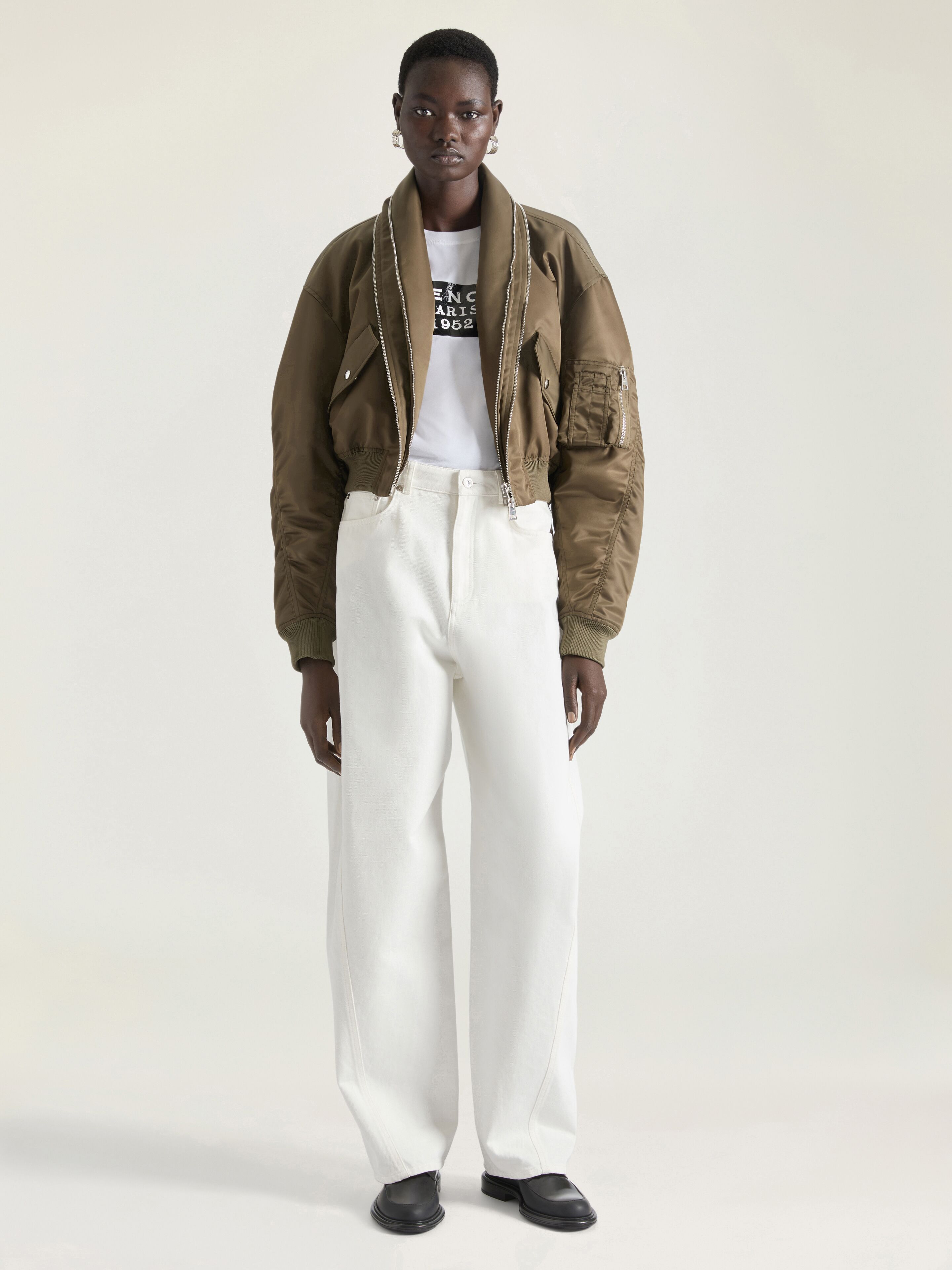 BOMBER WITH ZIPPED SHAWL COLLAR IN NYLON - 2