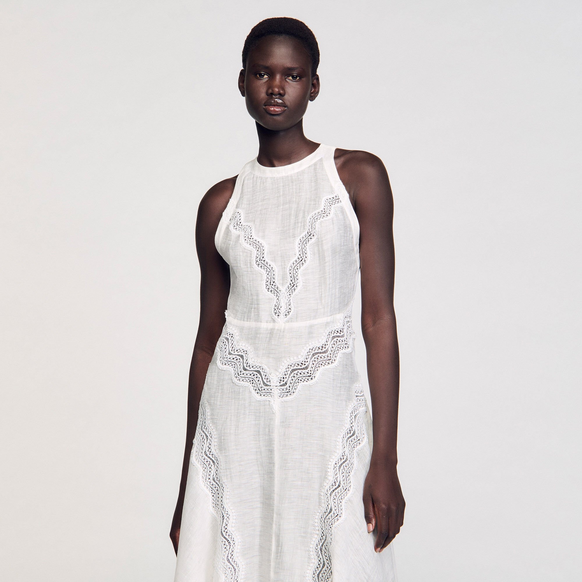 LACE TRIM MAXI DRESS - 4