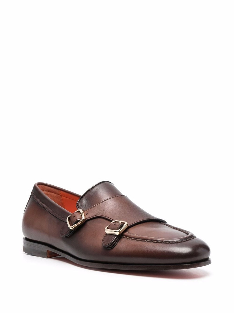 Santoni Carlos leather monk shoes outlook