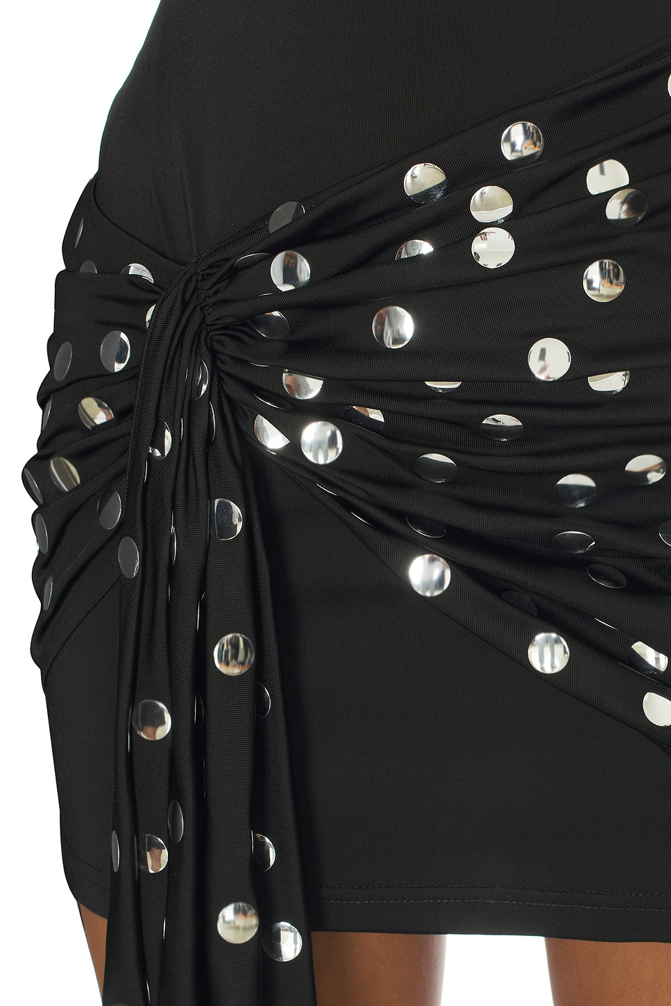 Polka Dot Overlay Detail Mini Dress - 4