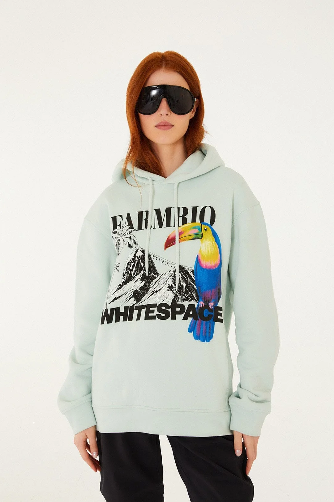 Blue Snow Macaw Hooded Sweatshirt - 1
