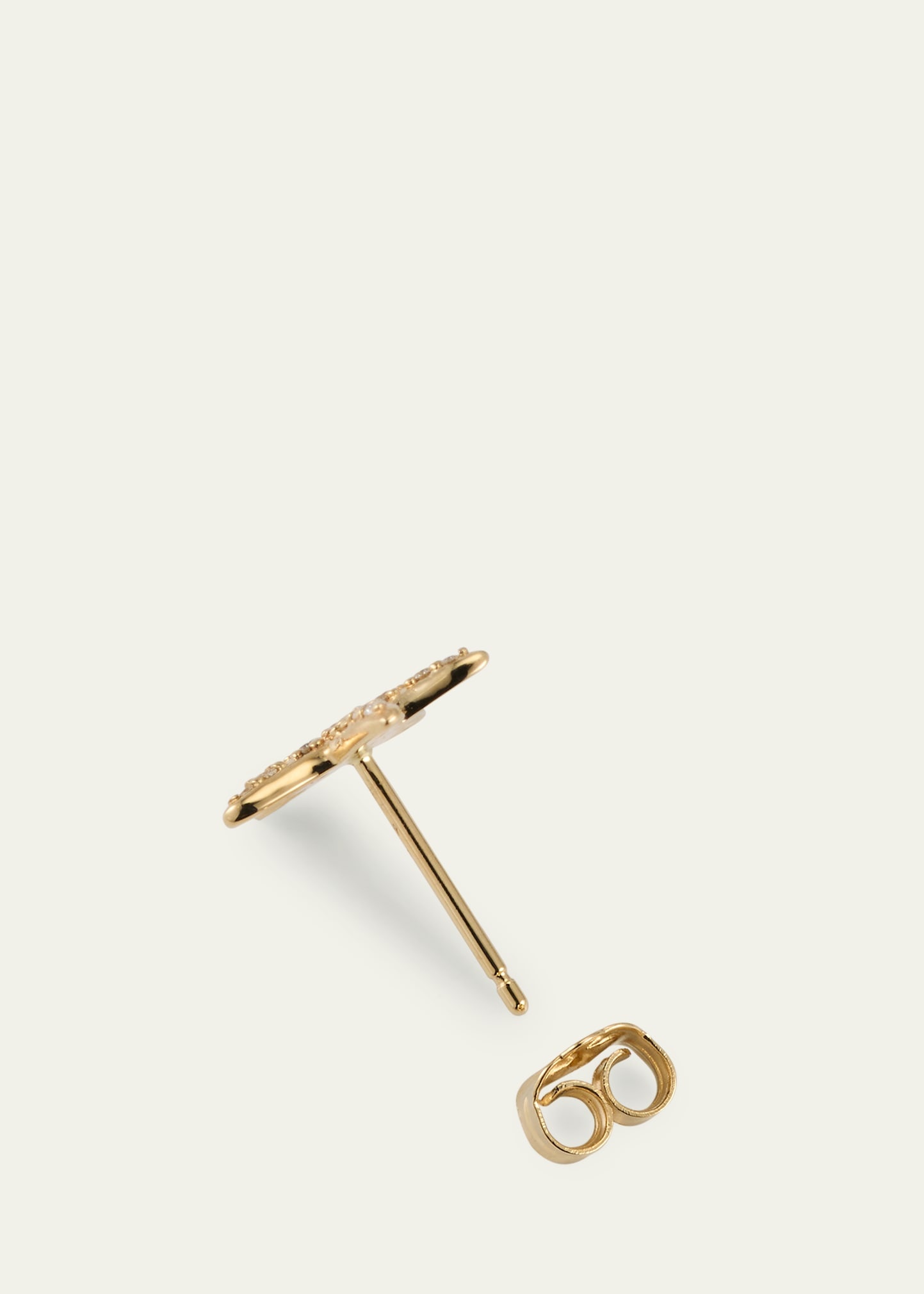 14K Yellow Gold Starfish Stud Earring, Single - 4