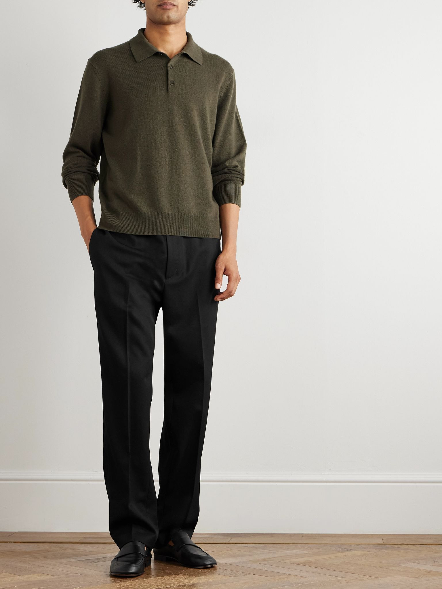 Lawrence Straight-Leg Virgin Wool-Twill Trousers Black - 2