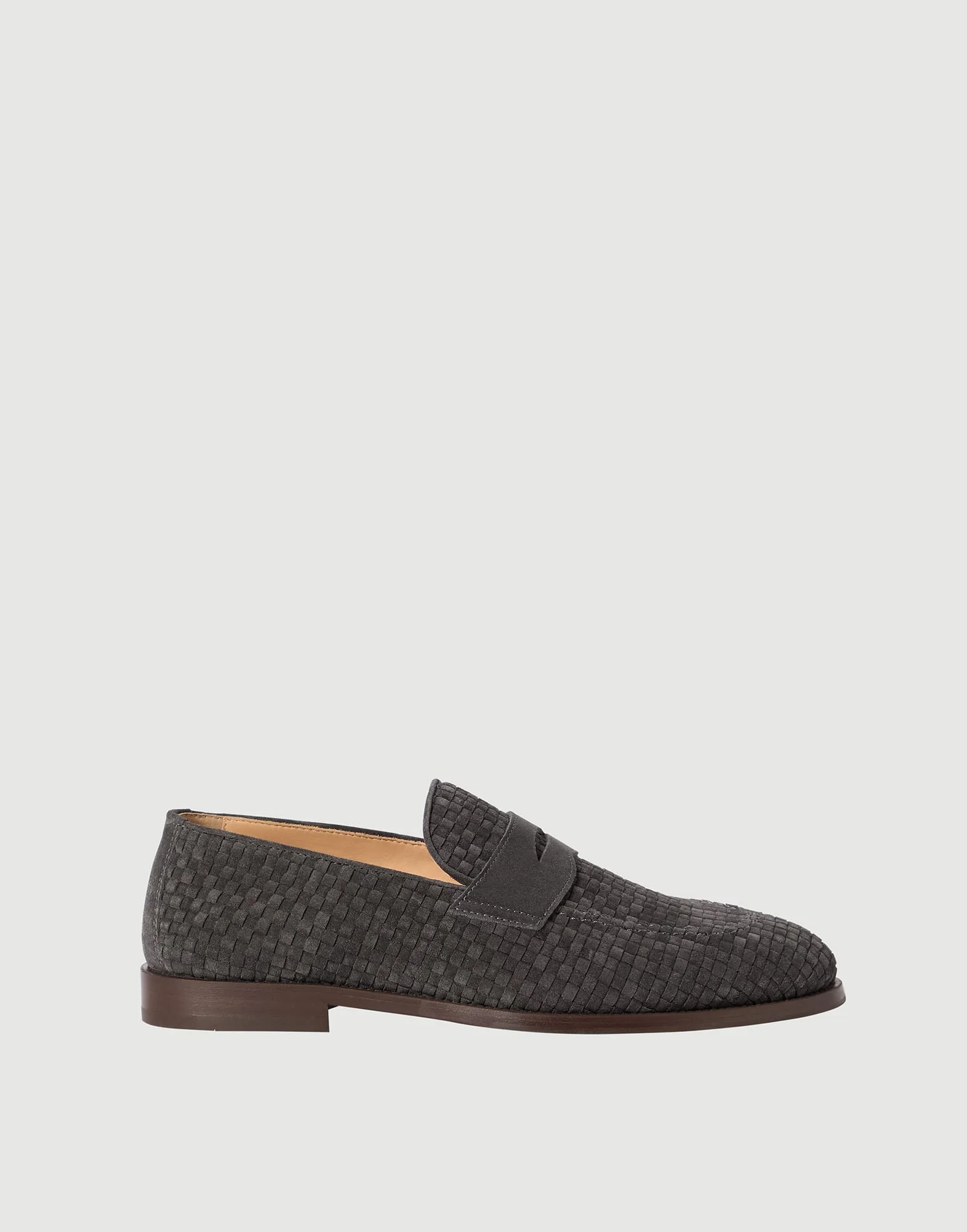 Braided suede penny loafers - 1