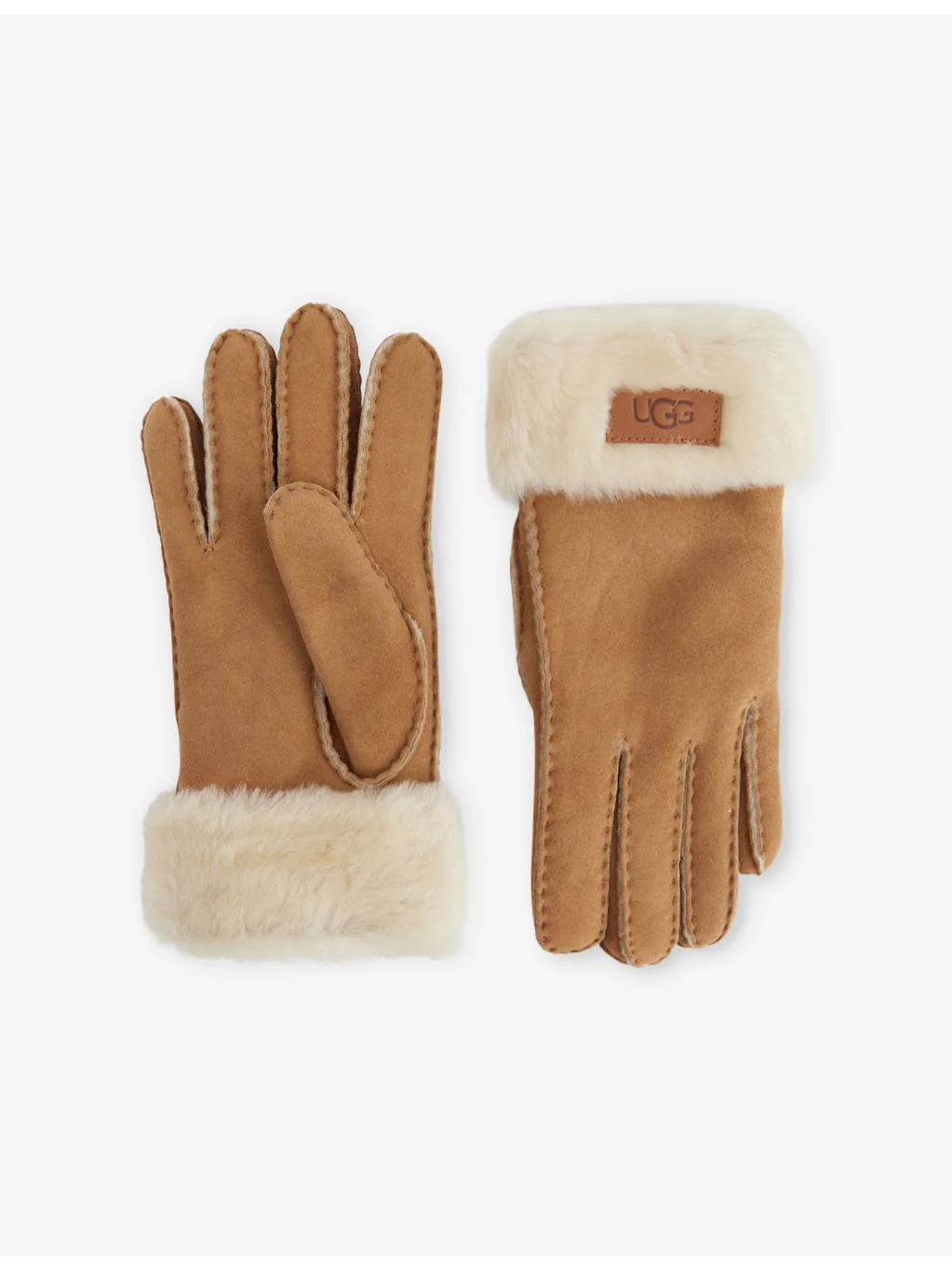 Brand-patch leather gloves - 1