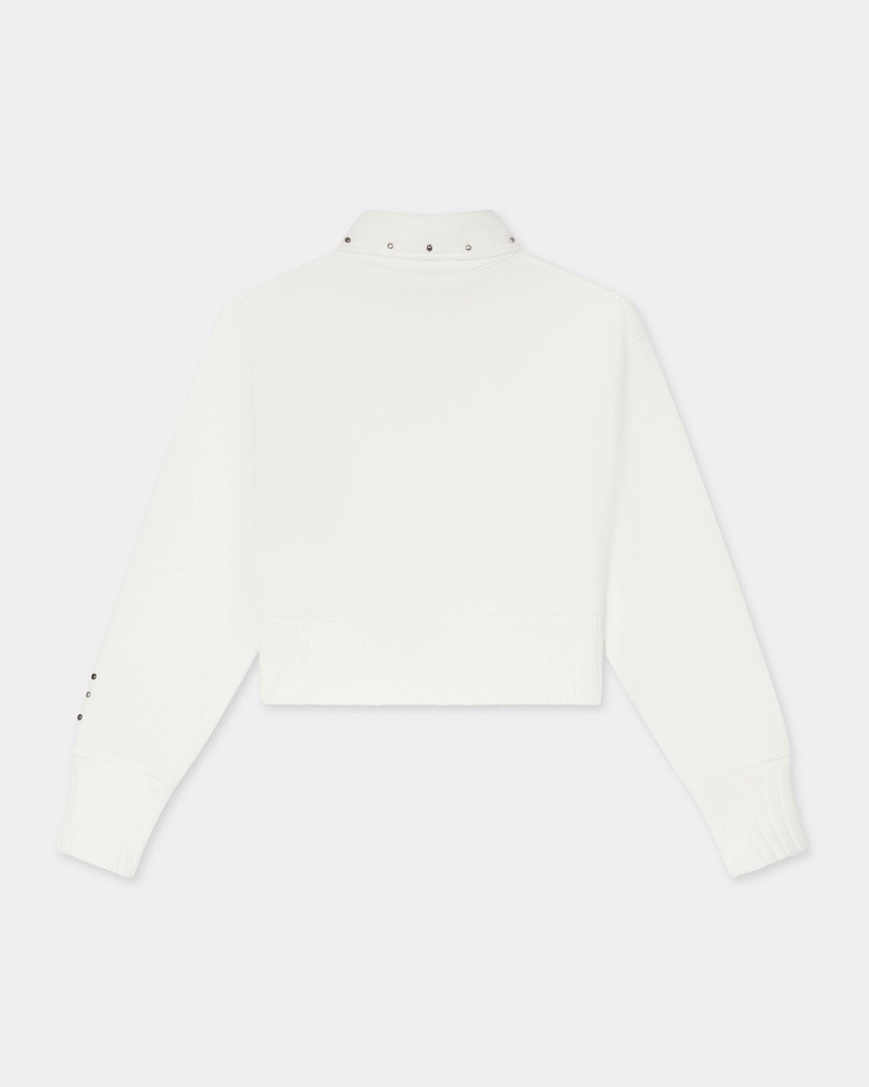 KENZO 'KENZO Cartoon' embroidered cropped polo sweatshirt in cotton outlook