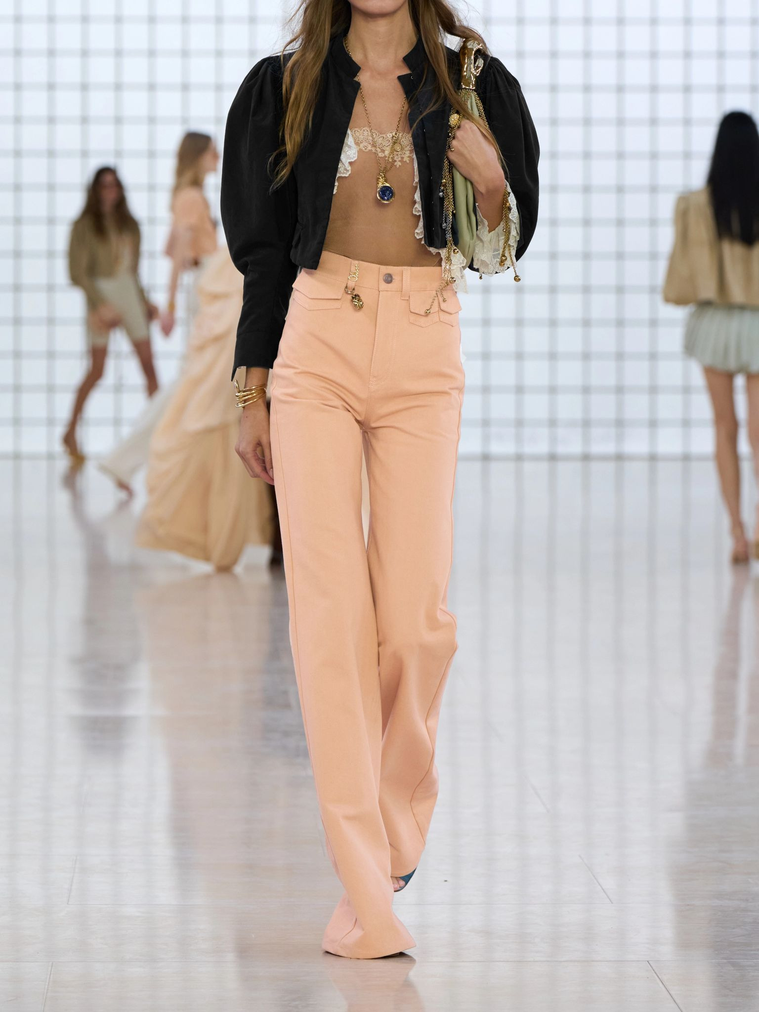 Embellished high-rise straight-leg jeans Pink - 5