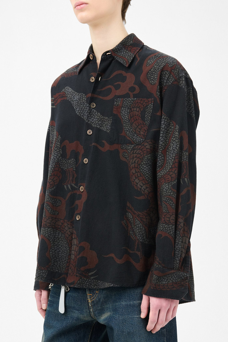 Above Shirt Brown Abstract Snake Print 4