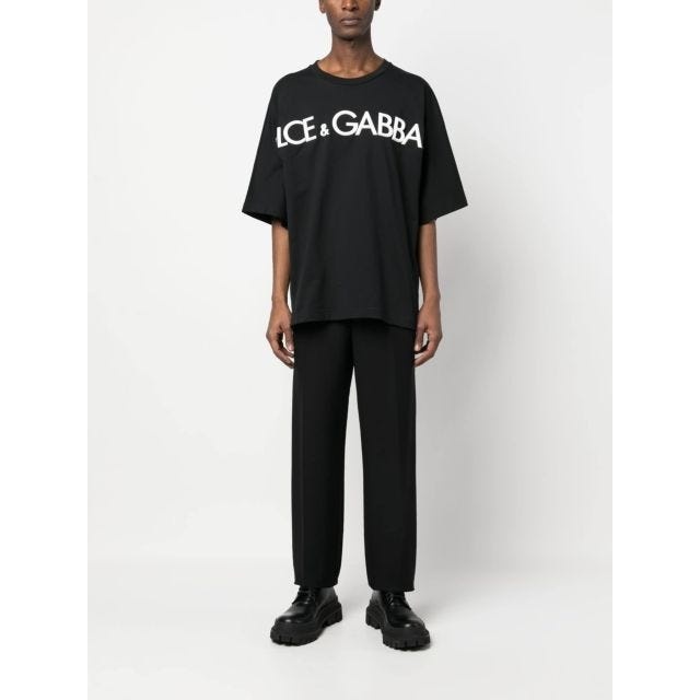 Dolce & Gabbana Cotton round-neck T-shirt with 3D patch
