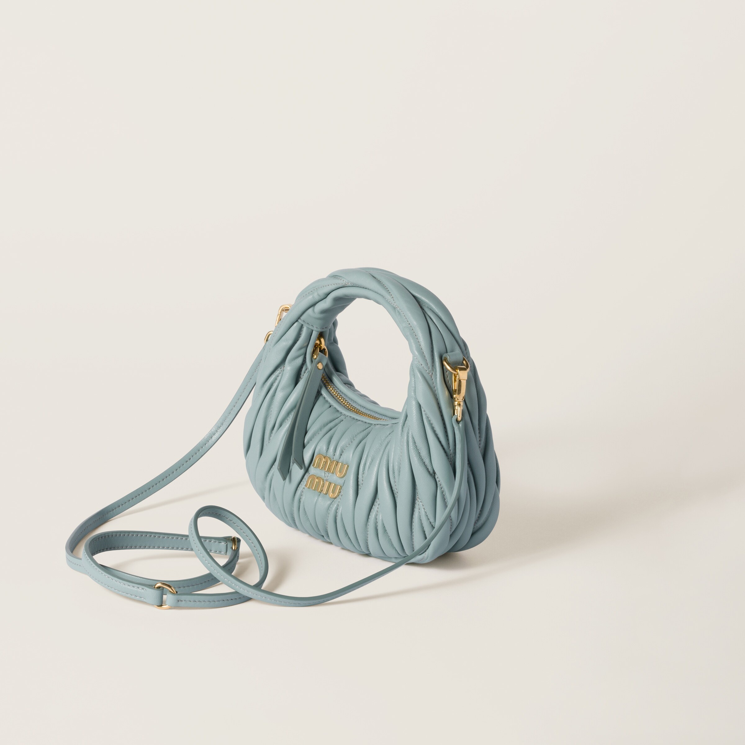 Wander matelassé nappa leather hobo mini-bag - 3
