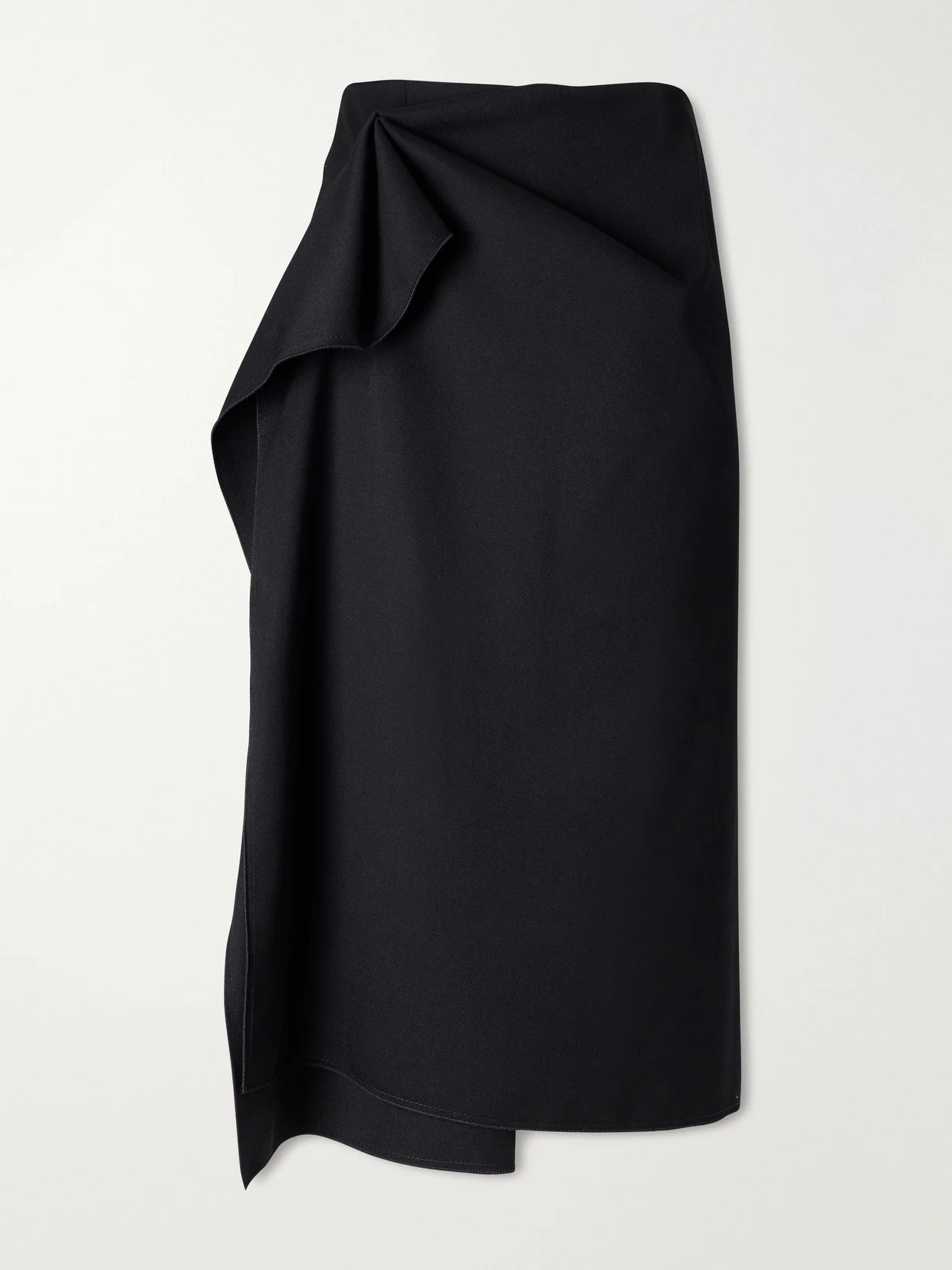 Asymmetric Wool Midi Skirt - 1