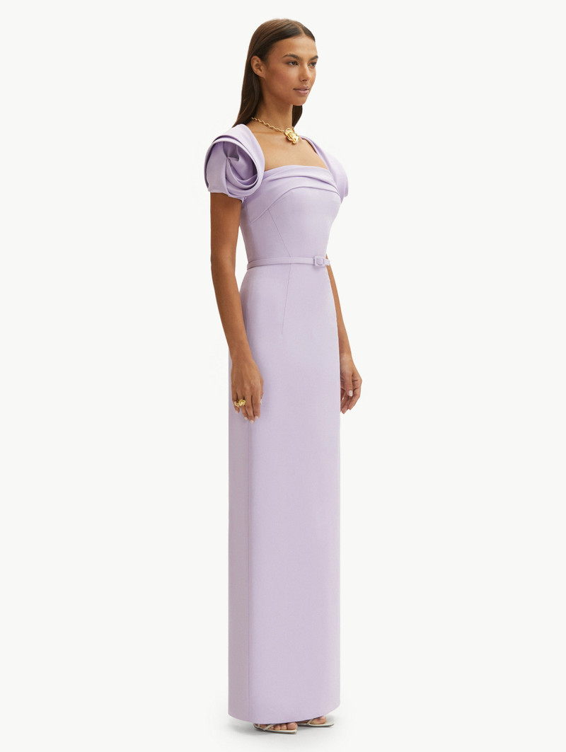 ROSETTE SLEEVE COLUMN GOWN 4