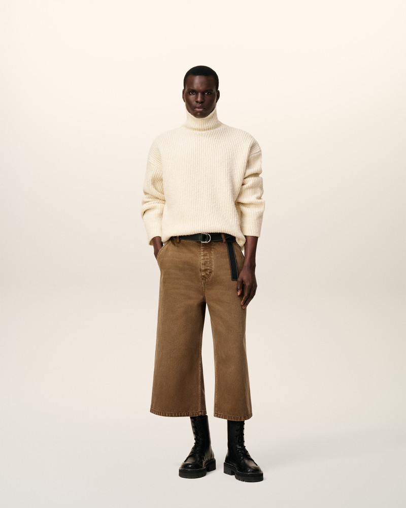 AMI Paris WHITE WOOL FUNNEL NECK SWEATER outlook