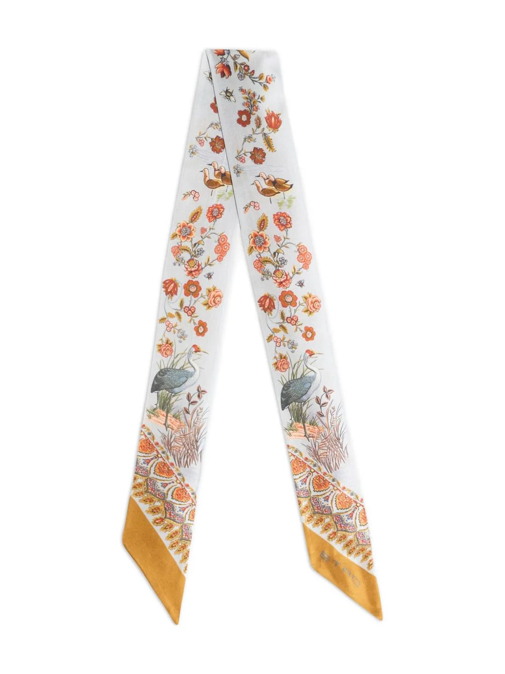 paisleyina paisley flora fauna-print silk scarf - 1