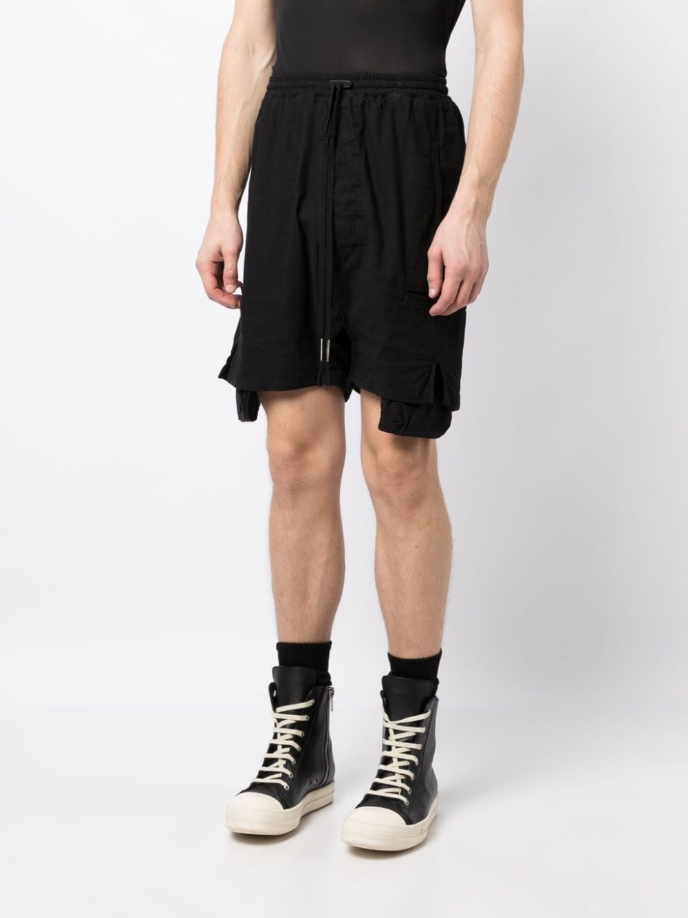 drop-crotch drawstring shorts - 3