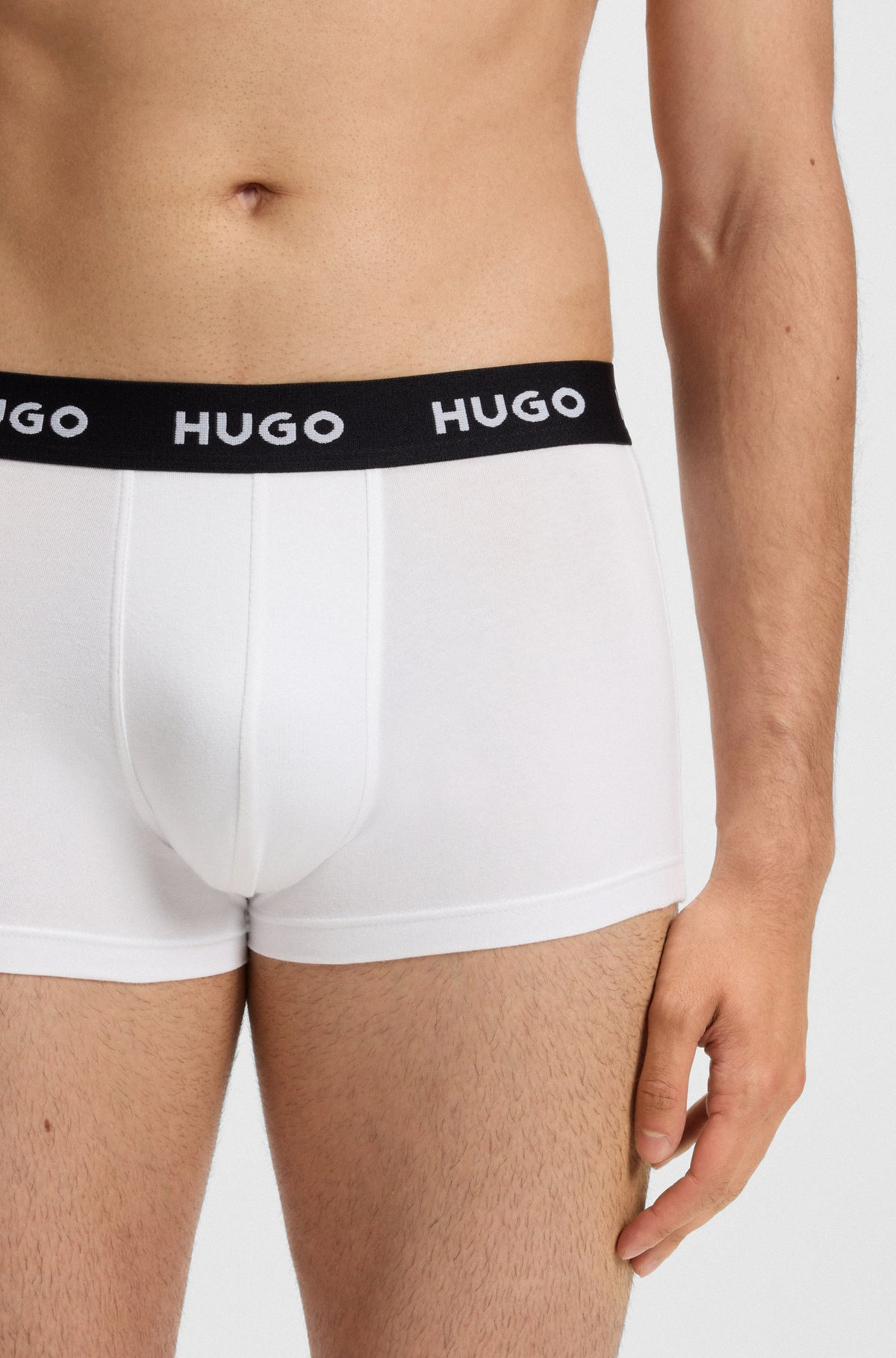 THREE-PACK OF LOGO-WAISTBAND TRUNKS IN STRETCH COTTON - 4