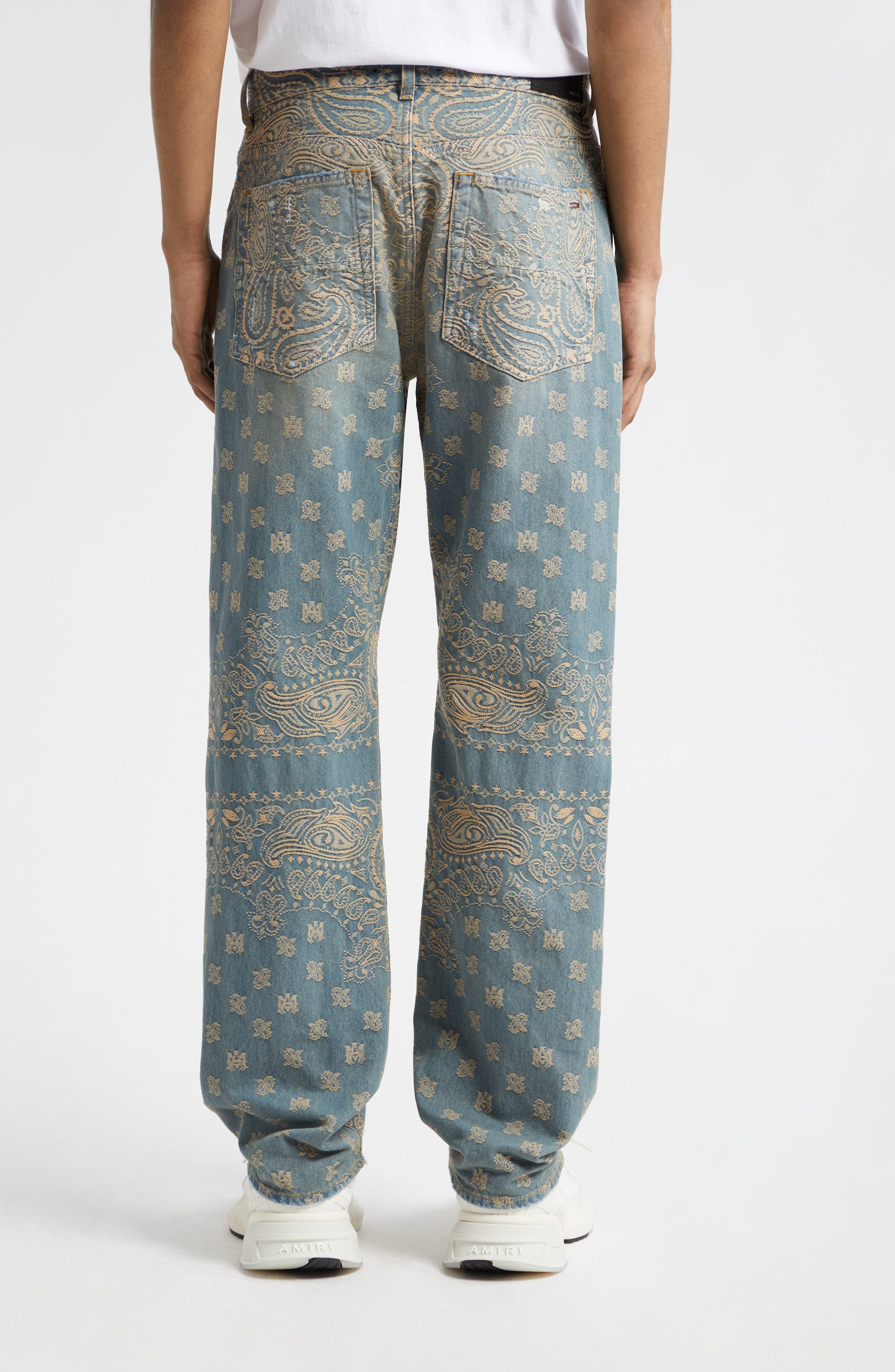 Bandana Jacquard Straight Leg Jeans - 3