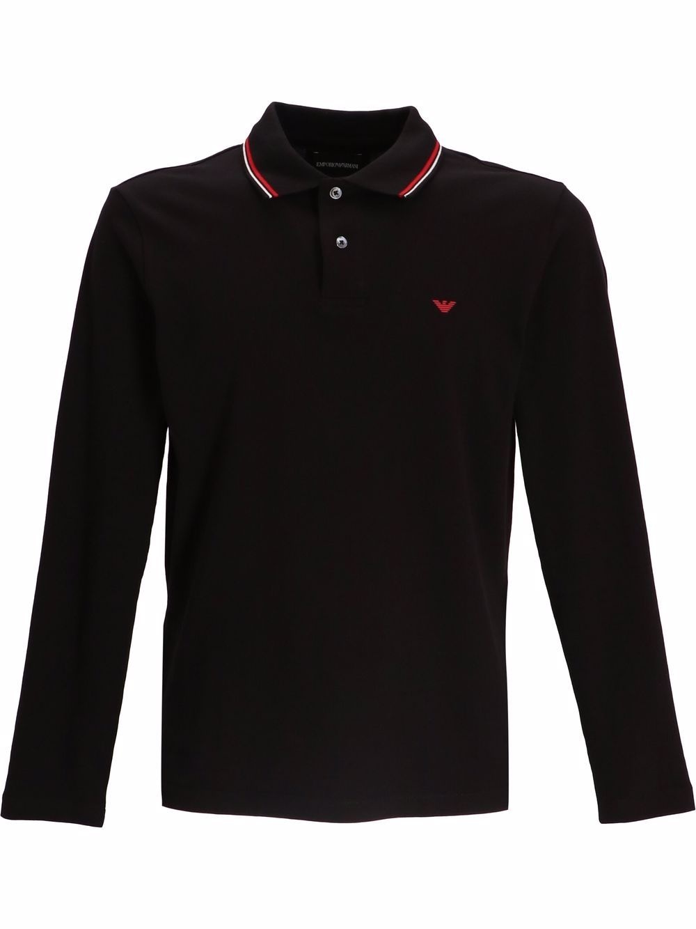 embroidered-logo long-sleeved polo shirt - 1