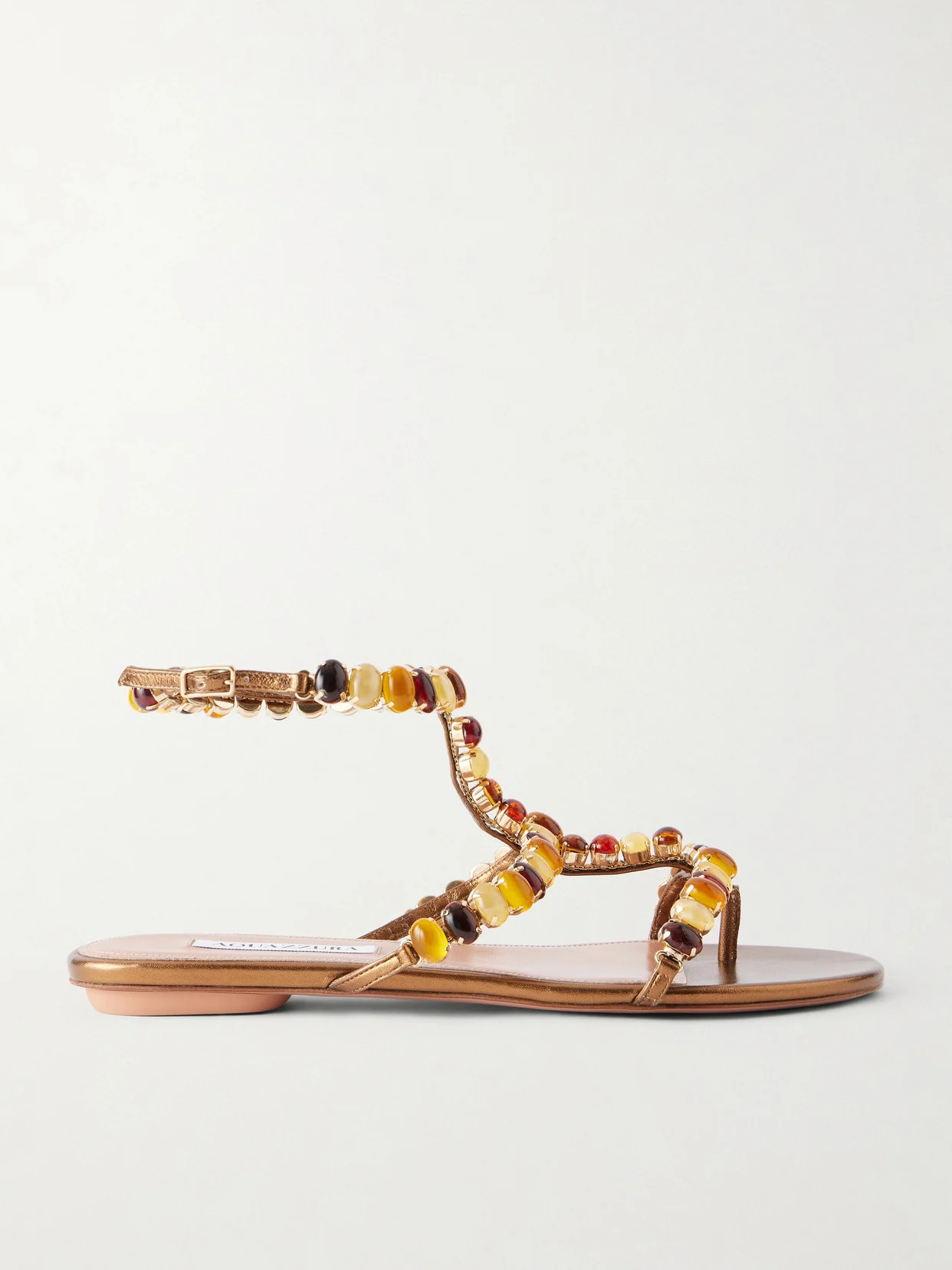 Mystic Stone Embellished Leather Sandals - 1