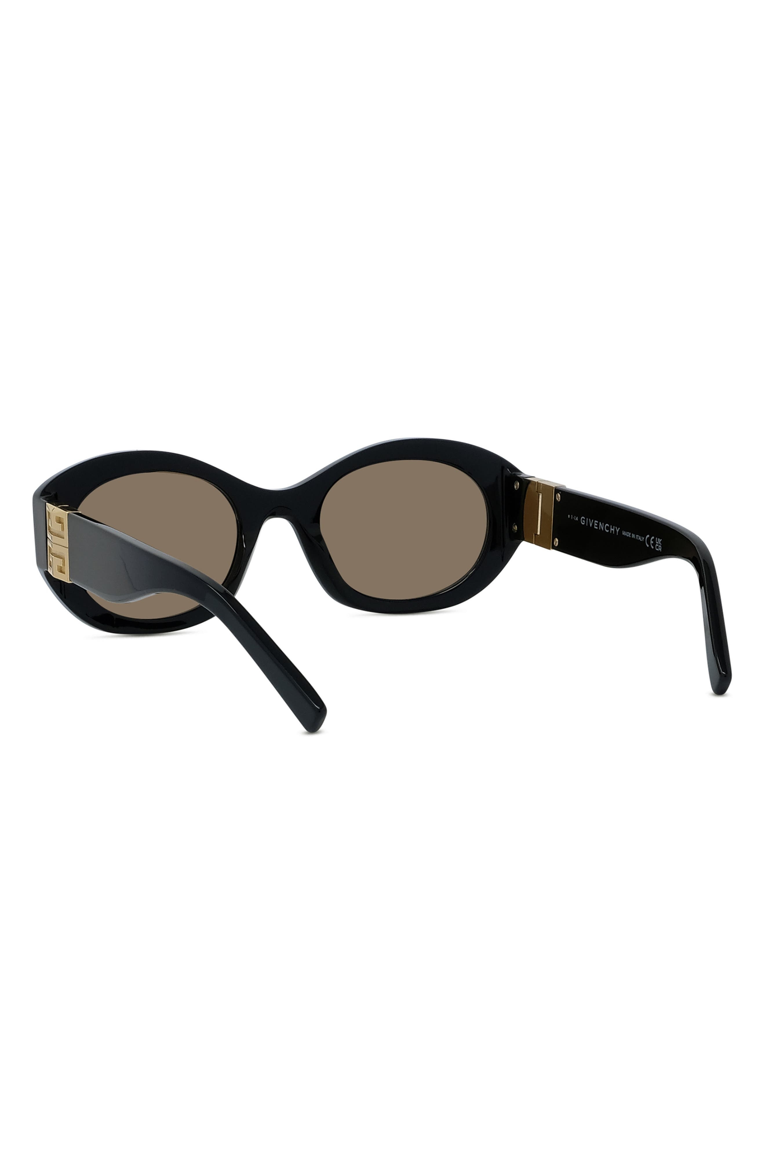 Givenchy 4G Oval Sunglasses in Shiny Black /Brown at Nordstrom - 6