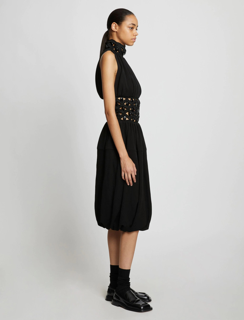 white christmas dresses Proenza Schouler // White Crochet Panelled Midi Dress – VSP Consignment
