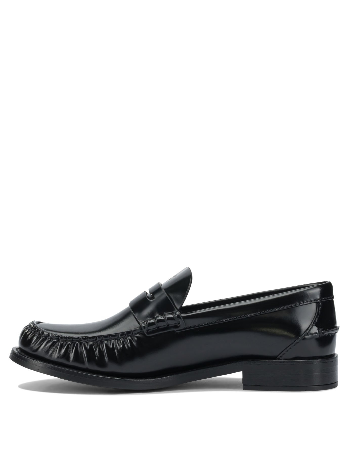 Prada Brushed Leather Loafers - 3