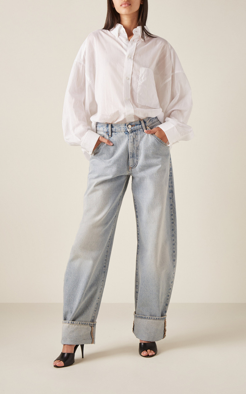 DARKPARK Khris Rigid Natural-Rise Cuffed Barrel-Leg Jeans blue outlook