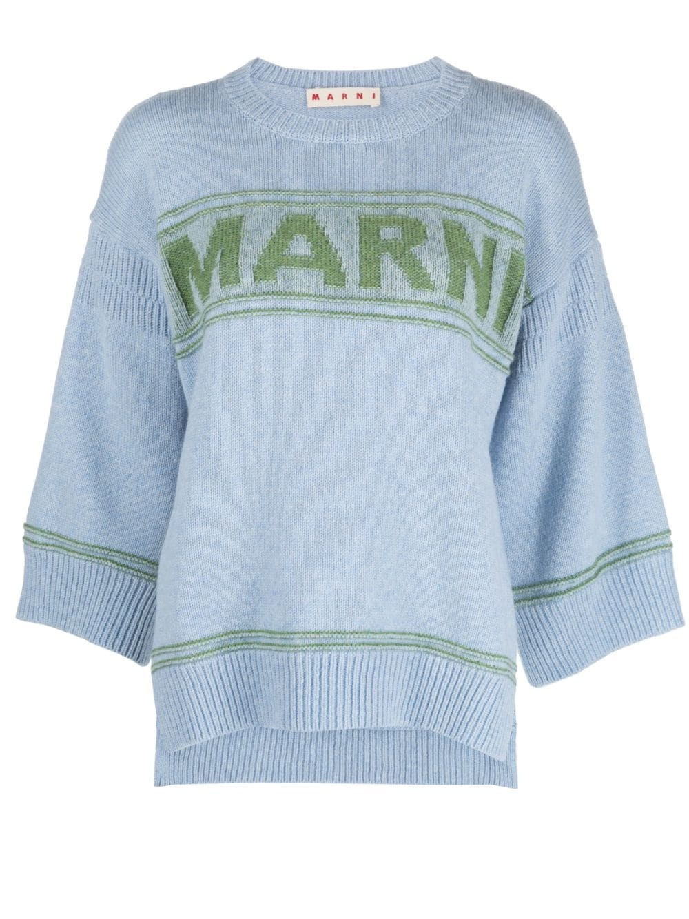 intarsia-logo virgin-wool sweater - 1