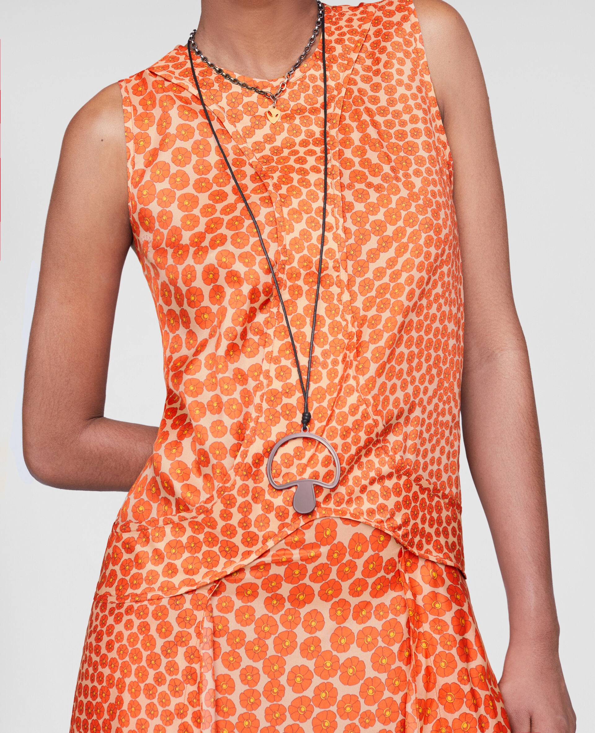 Floral Silk Midi Dress - 4