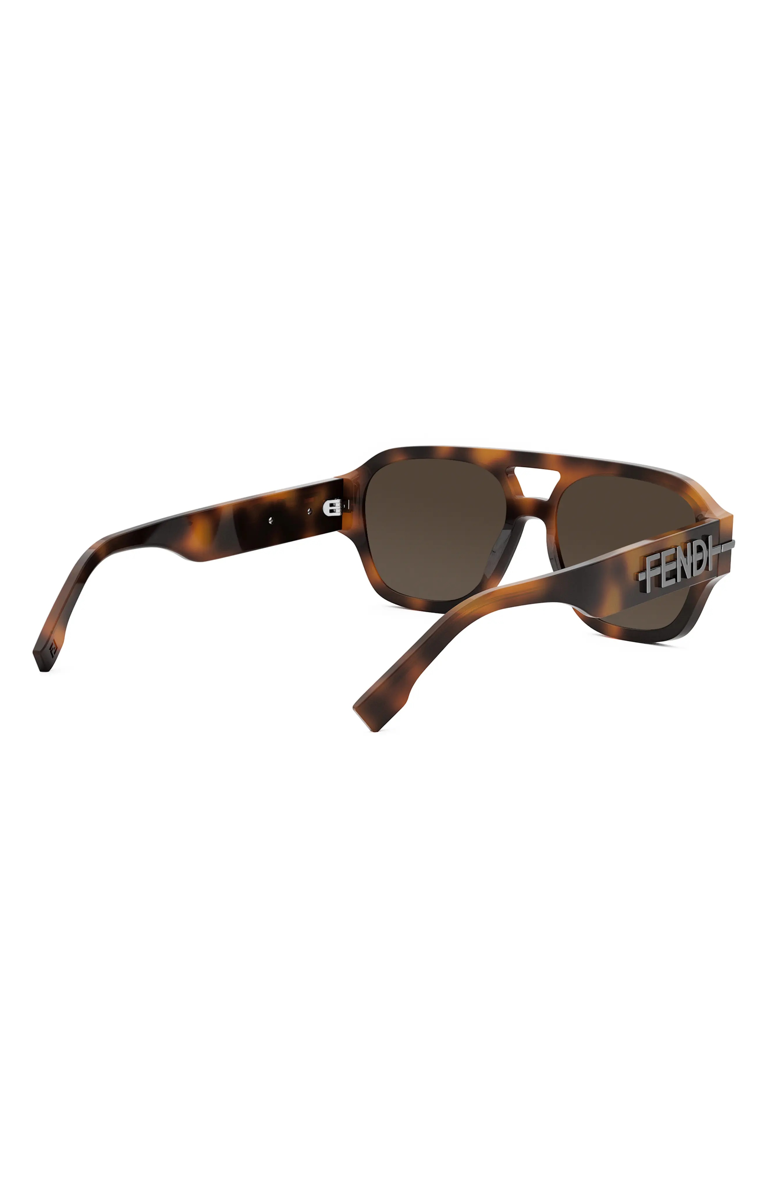 'Fendigraphy 55mm Geometric Sunglasses in Blonde Havana /Brown - 7