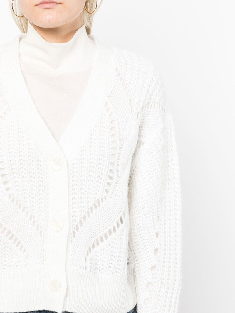open-knit cotton-wool blend cardigan 5