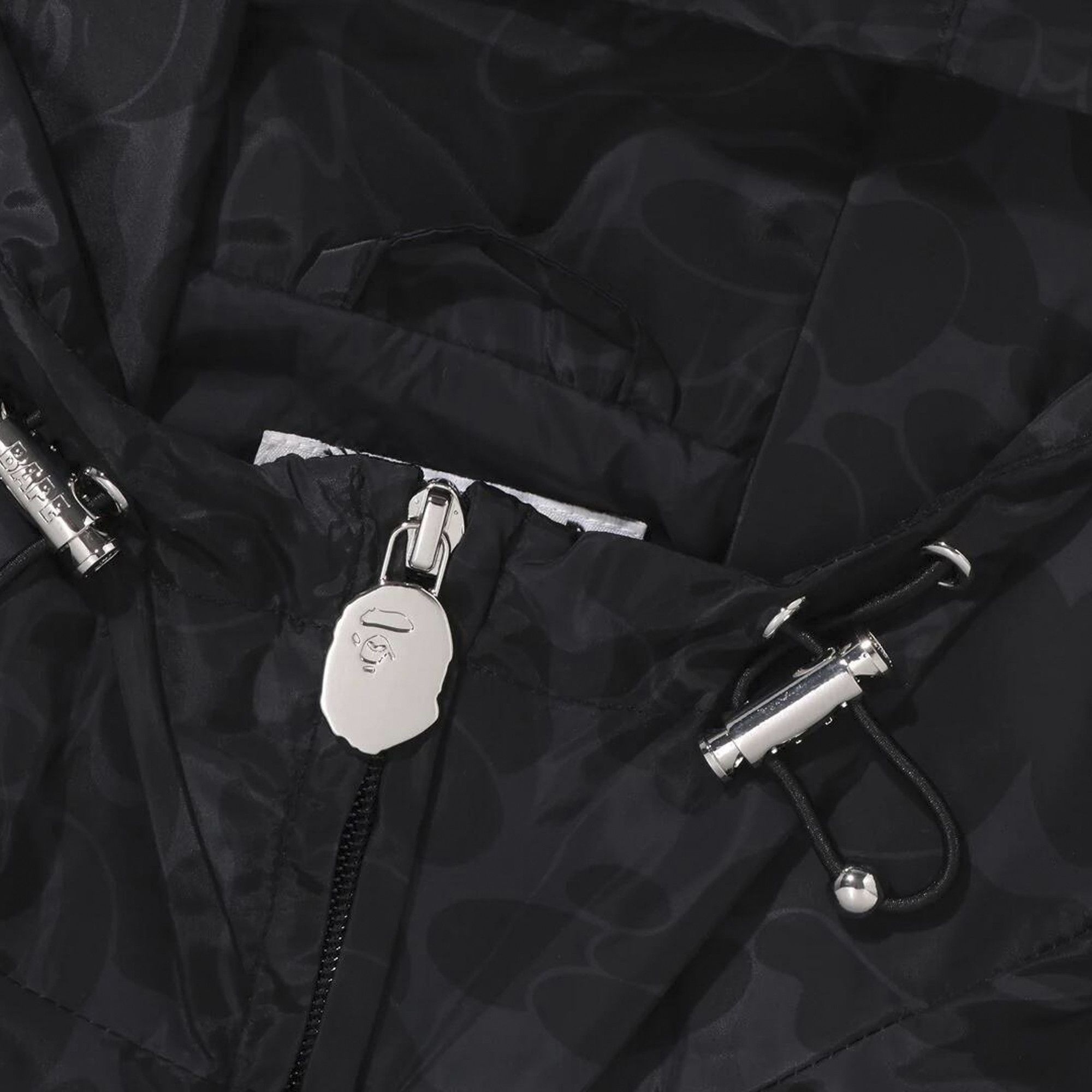 BAPE Solid Color Nylon Hooded Jacket 'Black' - 3