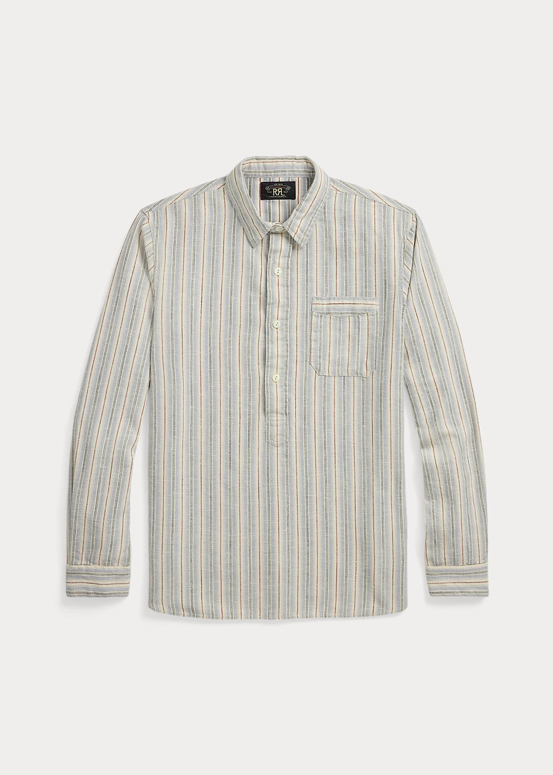 Striped Twill Popover Shirt 1