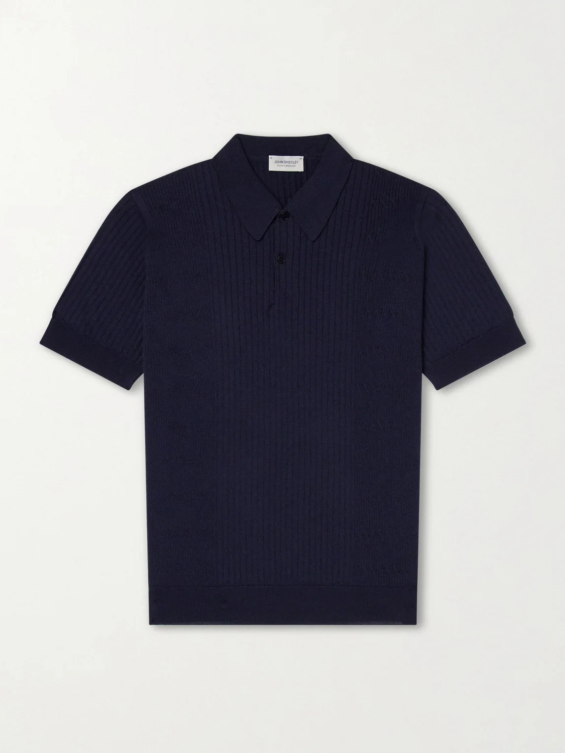 Croall Ribbed Merino Wool Polo Shirt - 1