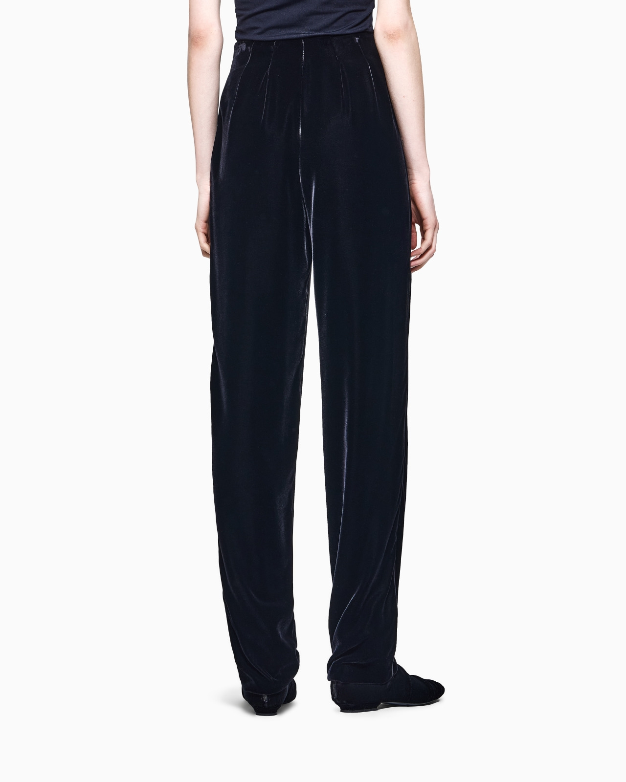 STRAIGHT-CUT VELVET TROUSERS - 3
