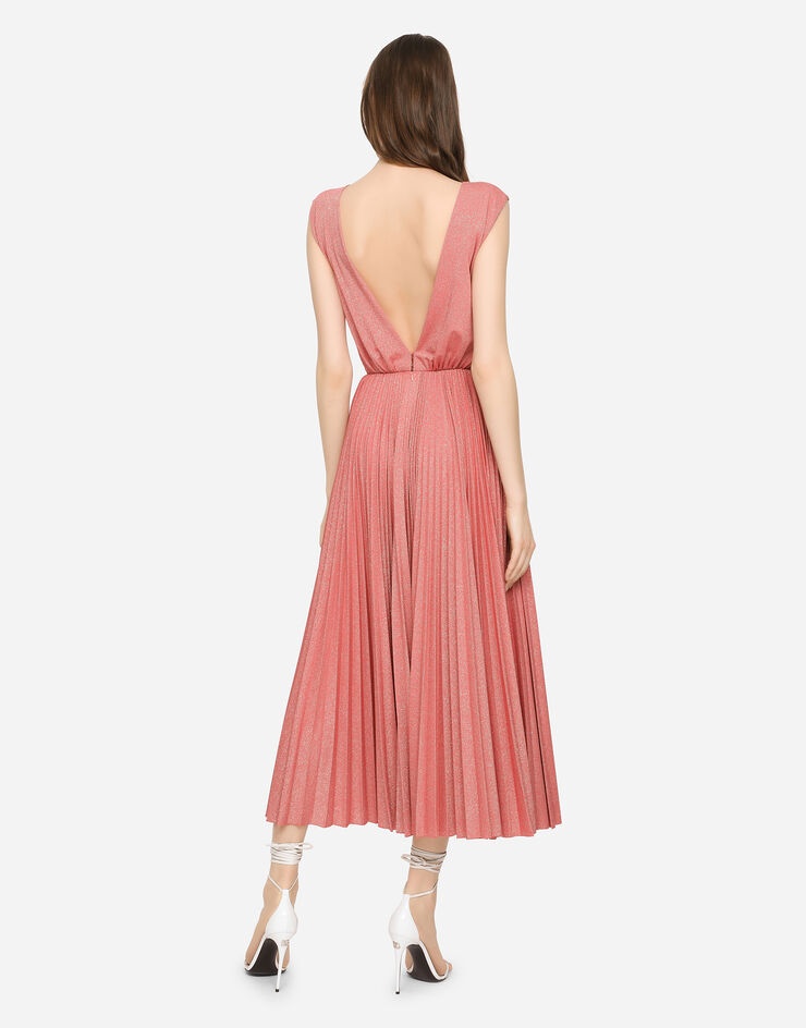 Lamé jersey calf-length dress - 3