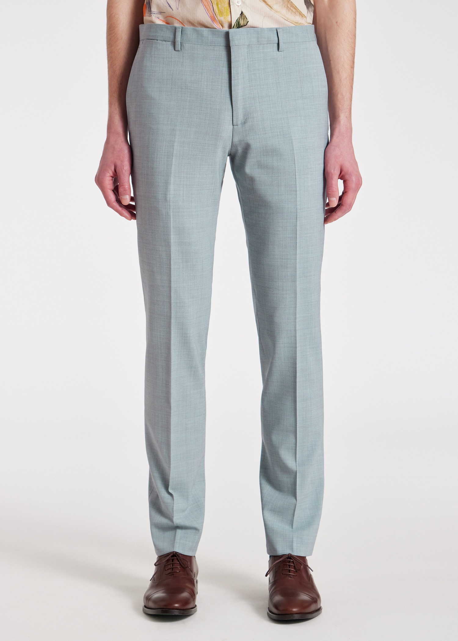 The Kensington - Light Blue Marl Overdyed Stretch-Wool Suit - 10
