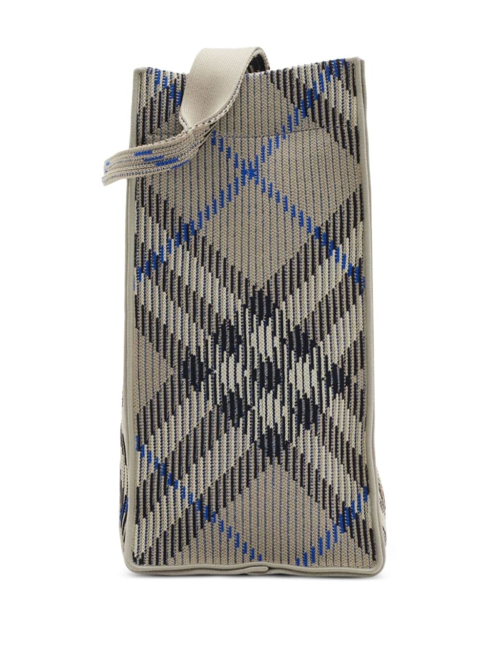 medium check knitted tote bag - 5